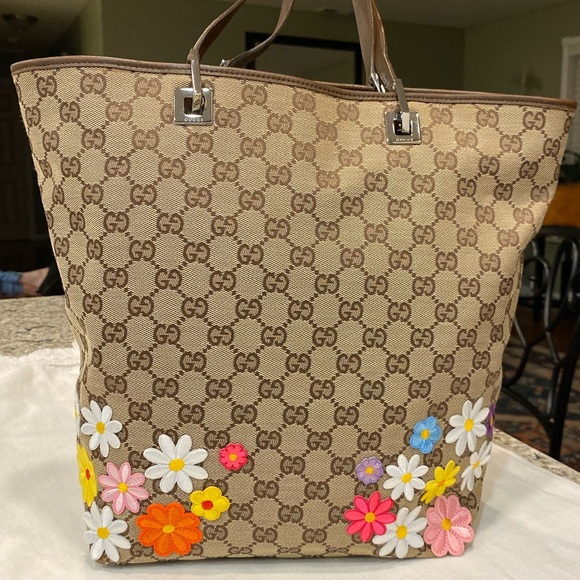Upcycled Luxe Tote with Floral Design